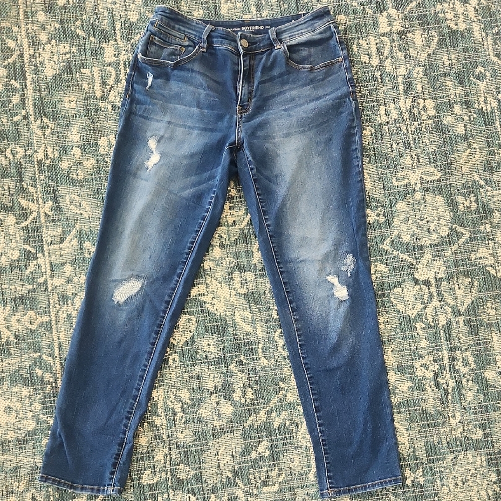 Chico's Blue Skinny Distressed Jeans